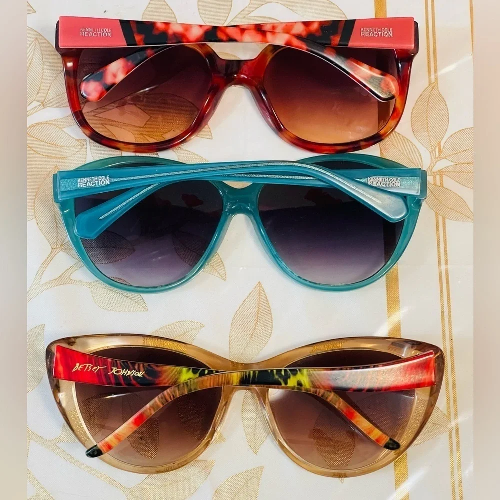 Lot of 3 Sunglasses – UV Protection – Fashion Eyewear Kenneth Cole Betsey John
